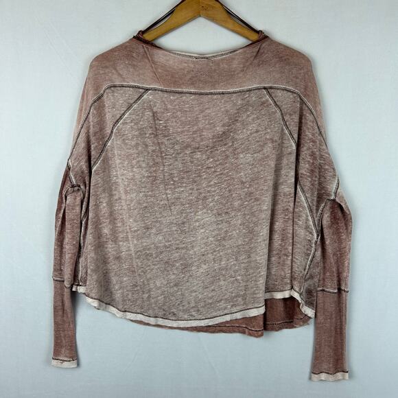 We the Free People Macchiato Scoop Neck Top Blouse Long Sleeve Women's Size XS - Picture 7 of 11
